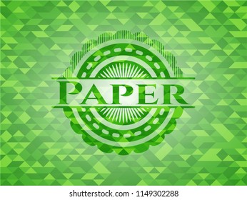 Paper green mosaic emblem