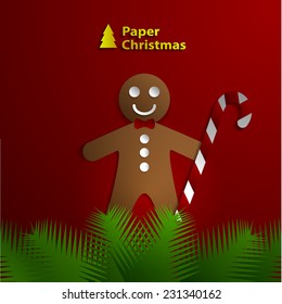 paper greeting card with Christmas cookies. vector illustration