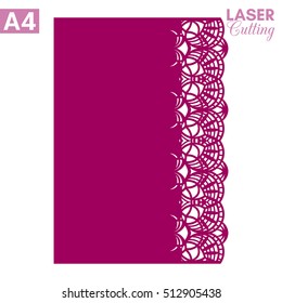 Paper greeting card with lace border. Cut out template for cutting. Suitable for laser cutting.