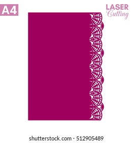 Paper greeting card with lace border. Cut out template for cutting. Suitable for laser cutting.