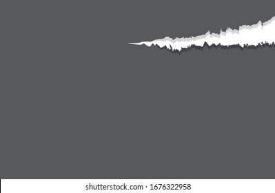paper grey with tear marks for banner copy space, paper rip torn gray rectangle background, grey paper with edge tear, sheet paper card rip for advertising message text, notepaper memo torn texture
