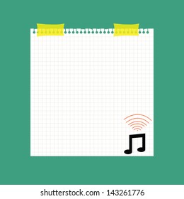  Paper grid with music icon, vector eps 10