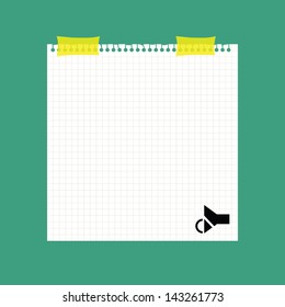  Paper grid with mute icon, vector eps 10