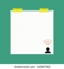  Paper grid with people icon, vector communications concept