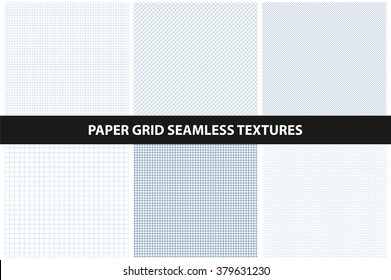 Paper grid seamless patterns. Collection of paper vector backgrounds.