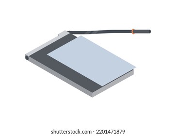Paper guillotine. Simple flat illustration in isometric view.