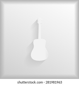 Paper guitar silhouette, vector illustration