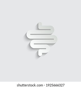 Paper Gut Icon Vector. Health Sign
