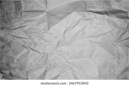 Paper halftone background. Retro overlay texture with dots effect. Crumpled collage element