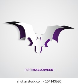 Paper Halloween Bat card - vector theme illustration
