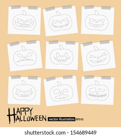 Paper. Halloween vector illustration.