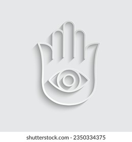 paper hamsa hand icon spirituality eye sign