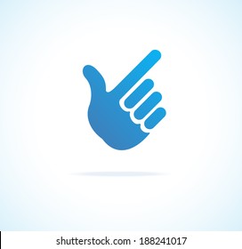 Paper Hand Cursor, Pointing icon vector on white