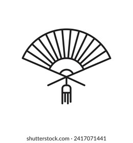 Paper hand fan icon. hand paper fan symbol, vector illustration