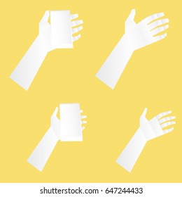 Paper hand with mobile phone 