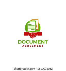 Paper hand shake logo design concept. Deal icon illustration