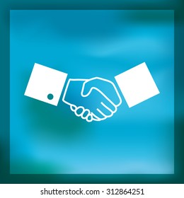 Paper handshake icon, vector illustration