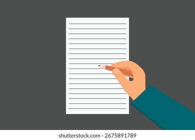 ilustração de vetor de caneta manuscrita em papel