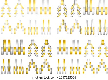 Paper hanging Japanese ribbon illustration set vector