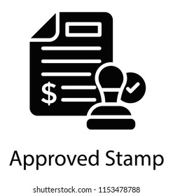 
A paper having dollar sign and a stamp aside depicting approved stamp 
