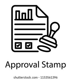 
A paper having graphical presentation and a stamp aside depicting approved stamp
