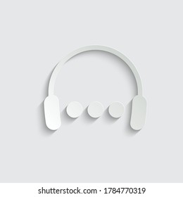  paper Headphone for support or service - icon isolated on white 