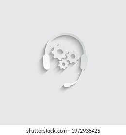 paper Headphones   with settings icon vector servise symbol