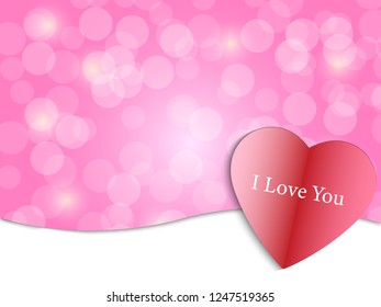 paper heart with bokeh background,valentine concept