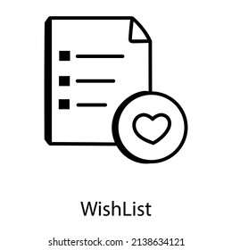 Paper with heart denoting doodle icon of wishlist 

