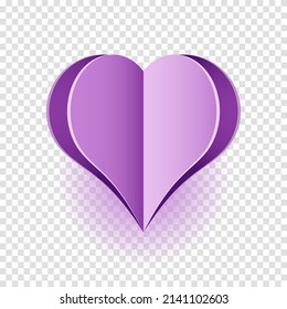 Diseño de corazón de papel. Símbolo vectorial del amor en forma de corazón para Feliz Día de la Mujer, Día de la Madre, diseño de tarjetas de felicitación de cumpleaños. Ilustración del vector