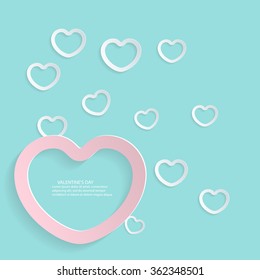 Paper heart flat paper Vector illustration.