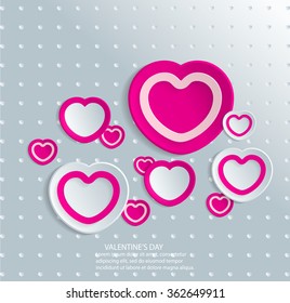 Paper heart flat paper Vector illustration.
