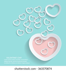 Paper heart flat paper Vector illustration.