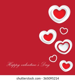 Paper heart flat paper Vector illustration.