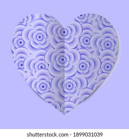 Paper heart with a flower.
