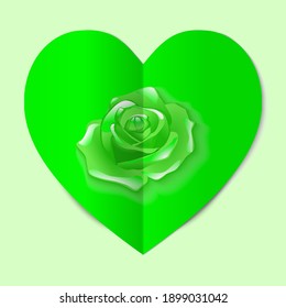 Paper heart with a flower.
