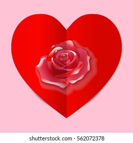 Paper heart with flowers