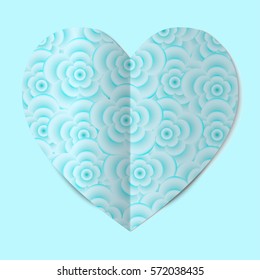 Paper heart with flowers