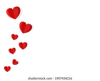 Paper heart flying on background. Vector symbols of love