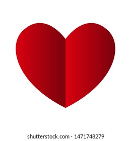 Paper heart icon. Logo element illustration. Paper heart design. colored collection. heart concept. Can be used in web and mobile
