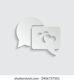 paper heart icon. love chat icon vector. love sign valentines day icon