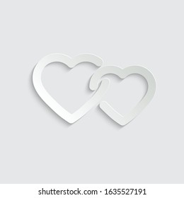 paper heart icon. heart symbol  vector
