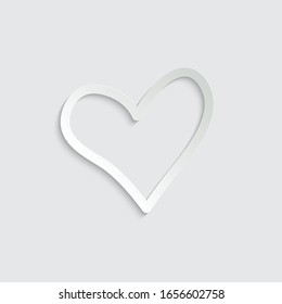 icono del corazón de papel. vector de símbolo del corazón