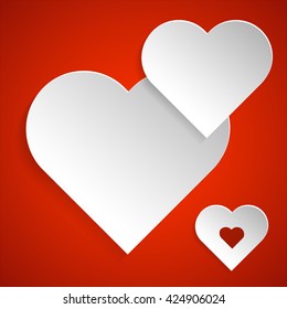 Paper heart icon vector. 