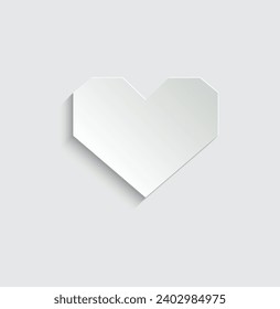paper  heart icon vector polygonal geometric