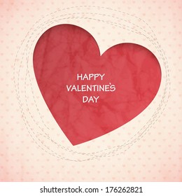 Paper heart.  Invitation card for wedding. Greeting card. Happy Valentine's day.