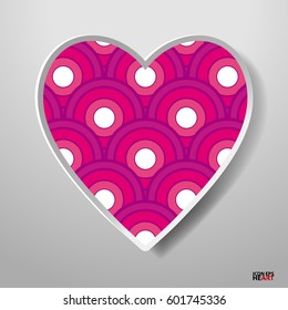 Paper Heart isolated on white background. Icon. Vector greeting card with a holiday on Valentine's day, March 8, Mother's Day, marriage, etc.