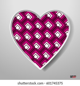 Paper Heart isolated on white background. Icon. Vector greeting card with a holiday on Valentine's day, March 8, Mother's Day, marriage, etc.