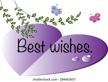 paper heart and leaf with butterfly