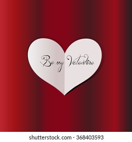 Paper heart on background.Happy Valentine's day.